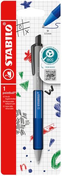 Stabilo Balpen pointball colorful medium blauw blisterà 1 stuk