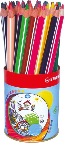 Stabilo Kleurpotloden 203 Trio dik assorti classpack blikà 38 stuks