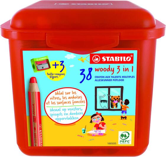 Stabilo Kleurpotloden 882 woody 3 in 1 incl 3 slijpers classpack 38st - Foto 1