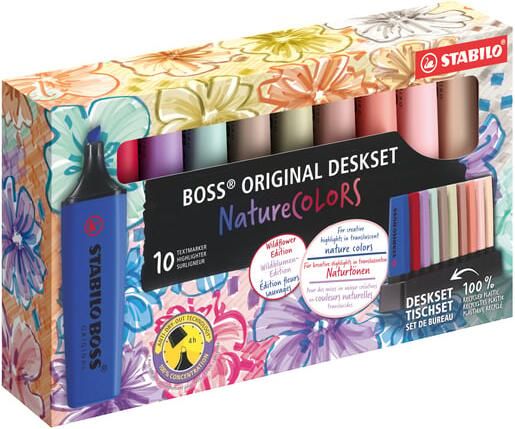 Stabilo Markeerstift Boss Wildflower&Nature Colors ass deskset 10st