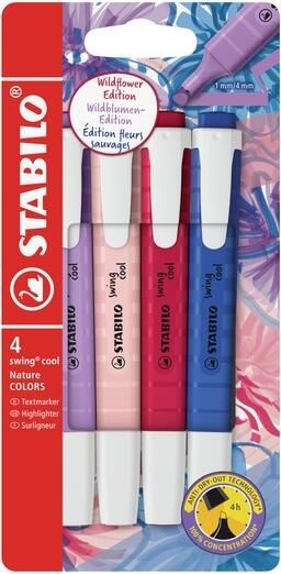 Stabilo Markeerstift Swing cool Wildflower assorti 4 stuks