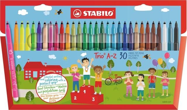 Stabilo Viltstift Trio A-Z 378 30 assorti etui ?? 30 stuks - Foto 2