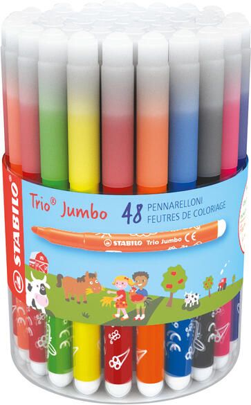 Stabilo Viltstift Trio Jumbo 380 XL assorti 48 stuks