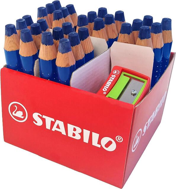 Stabilo Whiteboardpotlood MARKdry incl 2 slijpers blauw classpack 30st