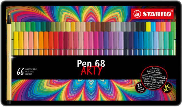 Stabilo Viltstift Pen 68 Arty blikÃƒ 66 kleuren