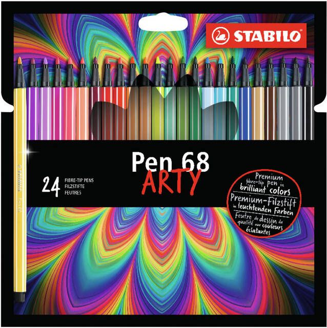 Stabilo Viltstift Pen 68 Arty etuiÃƒ 24 kleuren