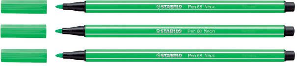 Stabilo Viltstift Pen 68 033 neon groen