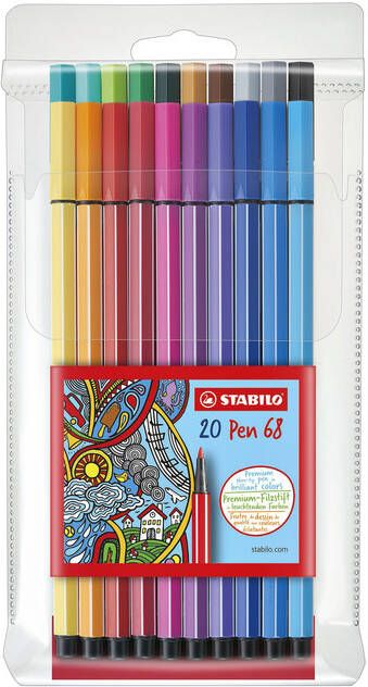 Stabilo Viltstift Pen 68 20 etuià 20 kleuren