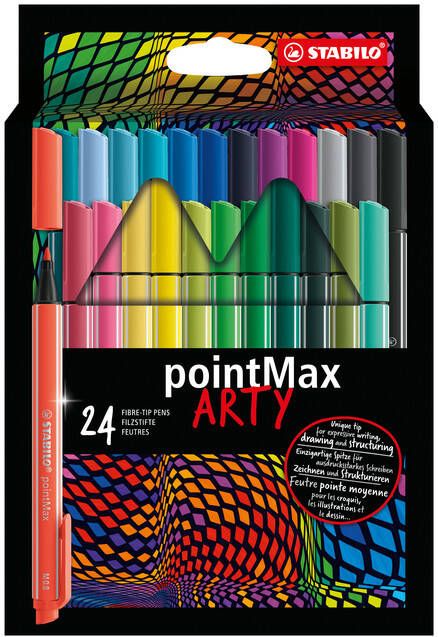 Stabilo Viltstift pointMax 488 24 Arty medium assorti etui Ã  24 stuks