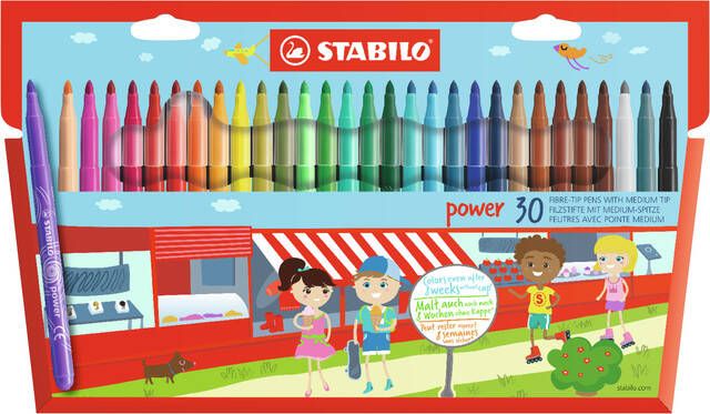 Stabilo Viltstift power 280 30 assorti etui Ã  30 stuks