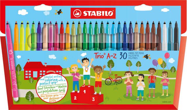 Stabilo Viltstift Trio A-Z 378 30 assorti etui Ã  30 stuks