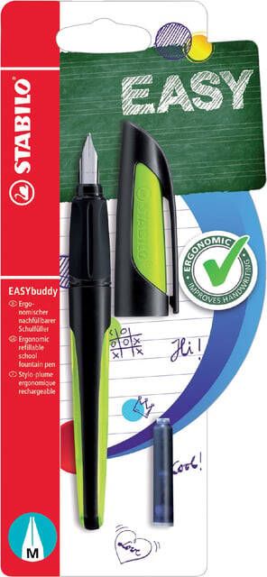 Stabilo Vulpen Easybuddy rechtshandig medium zwart lime blister Ã  1 stuk