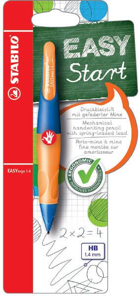 Stabilo EASYergo vulpotlood 1 4 mm voor rechtshandigen blister van 1 stuk marine en oranje