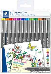 Atlanta Fineliner Staedtler Pigment 308 0 5mm set Ã  12 kleuren