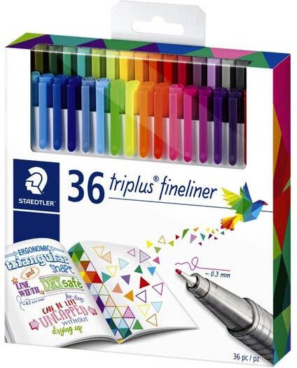 Staedtler fineliner Triplus toonbankdisplay met 36 geassorteerde stuks incluis 10 gratis