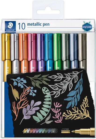 Staedtler marker Metallic 8323 etui van 10 stuks in geassorteerde kleuren