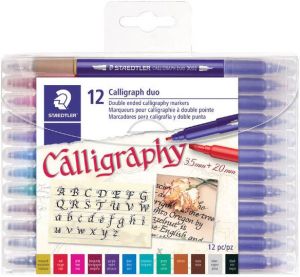 Staedtler kalligrafiepen Calligraph duo doos van 12 stuks in geassorteerde kleuren