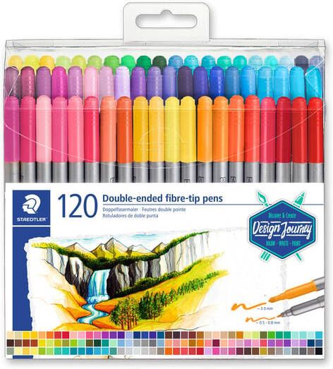 Staedtler Kleurstift 3200 dubbele punt fijn en ultrafijn etui Ã  120 kleuren