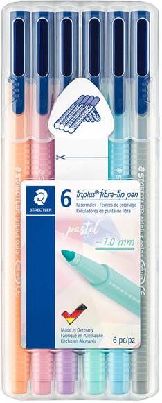 Staedtler viltstift Triplus Color opstelbare box met 6 pastelkleuren