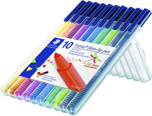 Staedtler viltstift Triplus Color opstelbare box met 10 kleuren - Foto 2