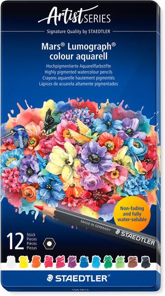 Staedtler Aquarelpotlood Mars Lumograph set ?? 12 kleuren