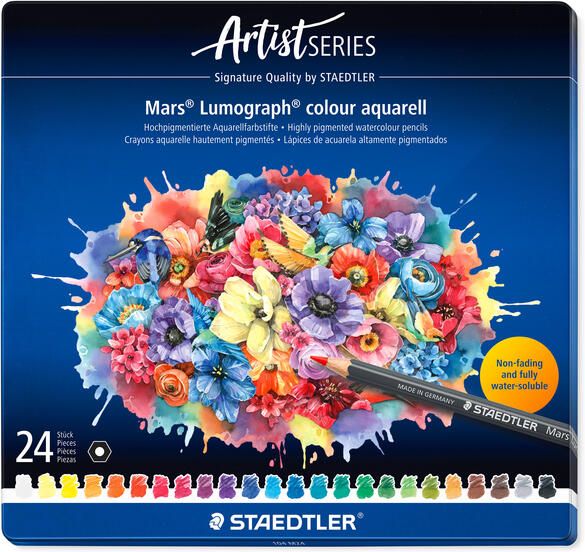 Staedtler Aquarelpotlood Mars Lumograph set ?? 24 kleuren