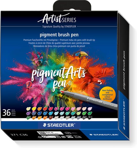 Staedtler Brushpen PigmentArts set Ã  36 kleuren