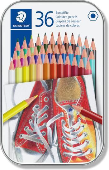 Staedtler Kleurpotlood 175 6kantig assorti blik Ã  36 kleuren