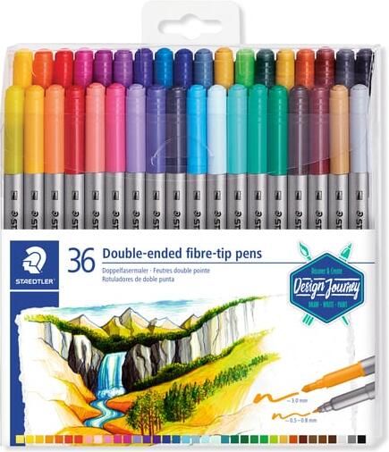 Staedtler Kleurstift 3200 dubbele punt fijn en ultrafijn etui Ã  36 kleuren