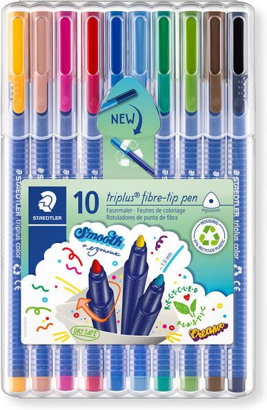 Staedtler viltstift Triplus Color opstelbare box met 10 kleuren - Foto 2