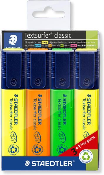 Staedtler Markeerstift 364 Textsurfer set Ã  3 stuks assorti + 1 geel gratis - Foto 3