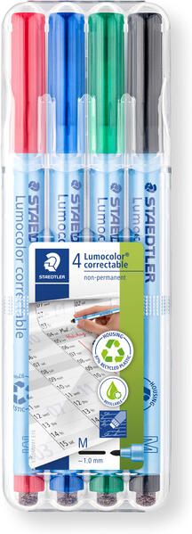 Staedtler Viltstift Lumocolor 305 non permanent correctable M set Ã  4 stuks