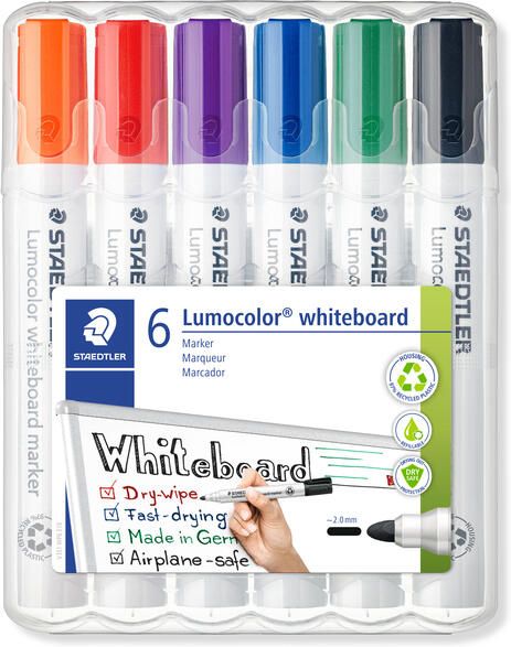 Staedtler Whiteboardmarker Lumocolor 351 set Ã  6 stuks standaard assorti