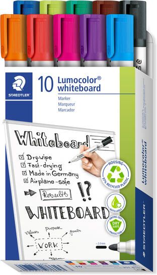 Staedtler Lumocolor whiteboardmarker doos van 10 stuks in geassorteerde kleuren - Foto 2