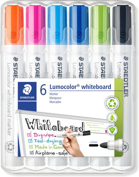 Staedtler Lumocolor whiteboardmarker etui van 6 stuks in geassorteerde kleuren - Foto 2