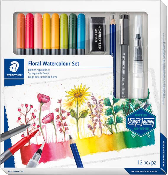 Staedtler Viltstift Design Journey Floral watercolor 12-delig