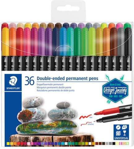 Staedtler Viltstift Design Journey permanent dubbele punt assorti