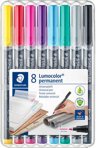 Staedtler Viltstift Lumocolor 318 permanent F setÃƒ 8 kleuren