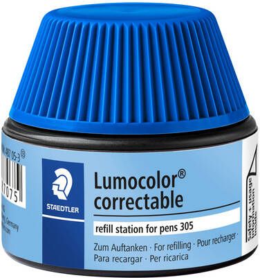 Staedtler Viltstiftvulling Lumocolor 305 non permanent correctable blauw