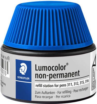 Staedtler Viltstiftvulling Lumocolor non-permanent 15ml blauw