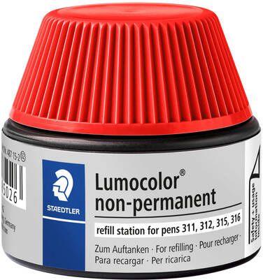 Staedtler Viltstiftvulling Lumocolor non-permanent 15ml rood