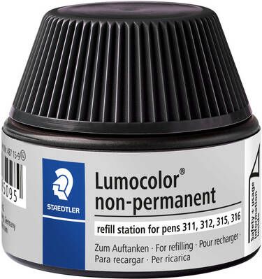 Staedtler Viltstiftvulling Lumocolor non-permanent 15ml zwart