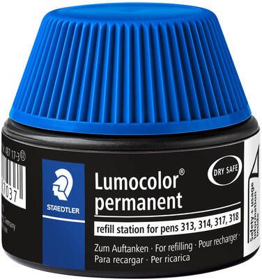 Staedtler Viltstiftvulling Lumocolor permanent 15ml blauw