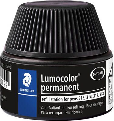 Staedtler Viltstiftvulling Lumocolor permanent 15ml zwart