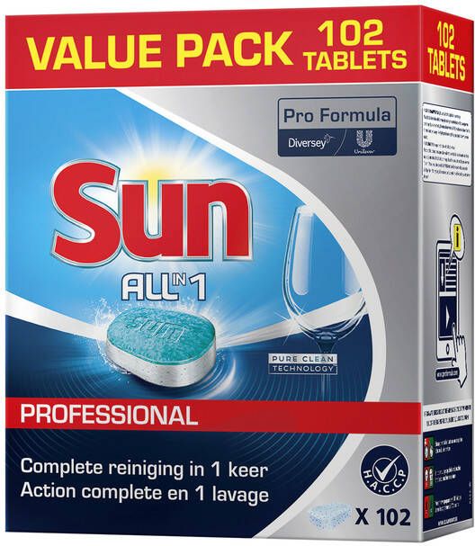 Sun Pro Formula All-in-one vaatwastabletten doos van 102 stuks