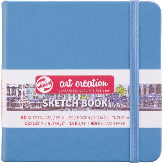 Talens Art Creation Schetsboek 80 witte vellen 140gr 120x120mm blauw