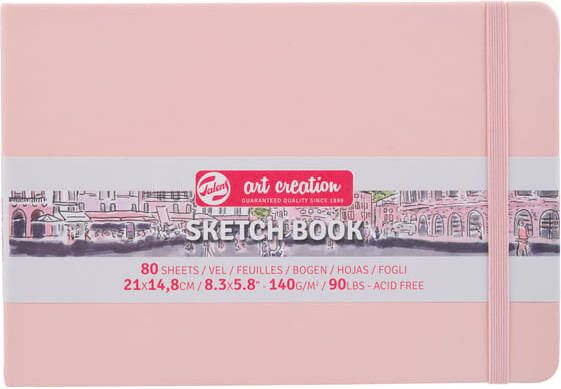 Talens Art Creation Schetsboek 80 witte vellen 140gr 210x150mm roze