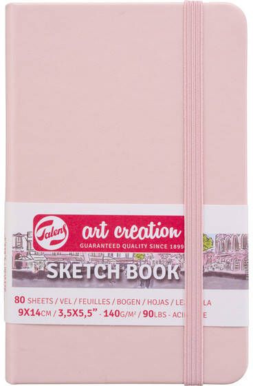 Talens Art Creation Schetsboek 80 witte vellen 140gr 90x140mm roze