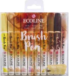 Talens Brushpen Ecoline Huid blister à 10 stuks assorti