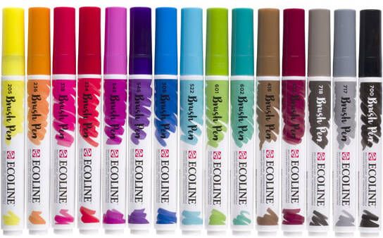Talens Ecoline Brush pen etui van 15 stuks assorti